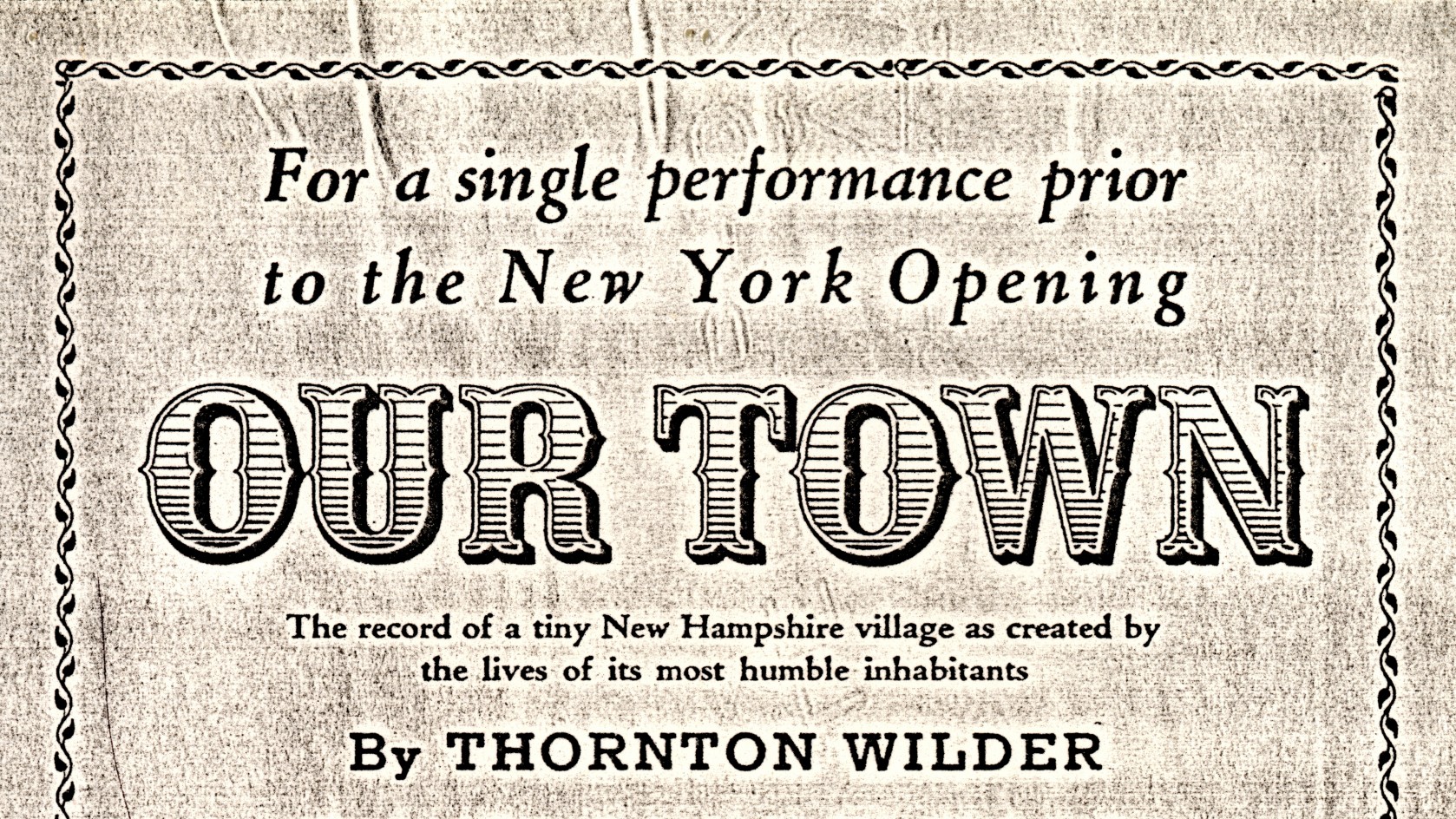 Our town essay theme