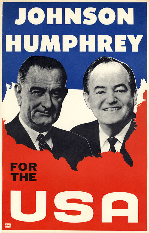 Presidential Campaign Johnson Poster LBJ for the USA Lyndon B