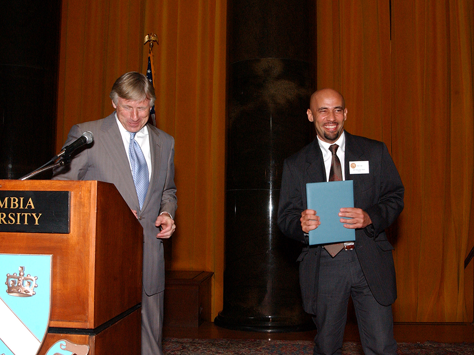 Lee Bollinger and Nilo Cruz