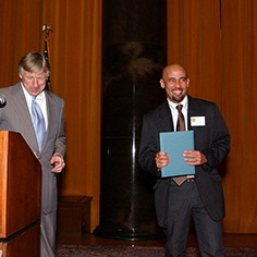 Lee Bollinger and Nilo Cruz