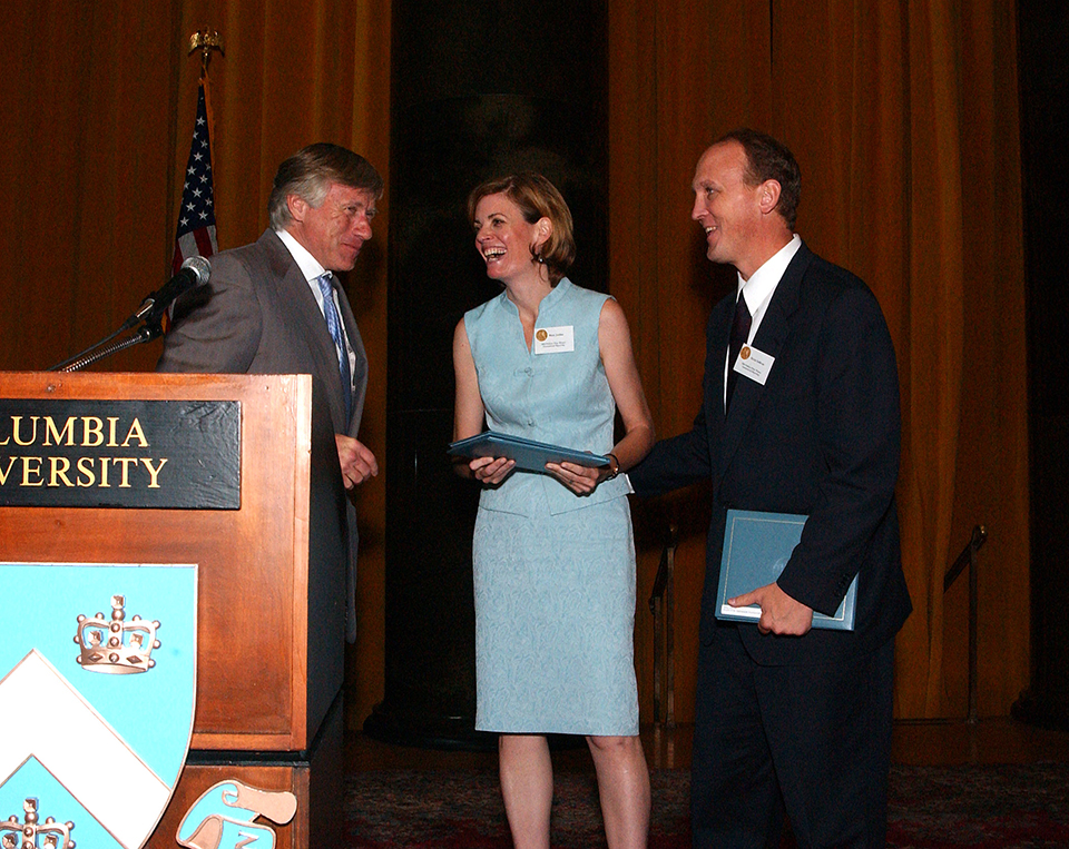 Lee Bollinger, Mary Jordan and Kevin Sullivan