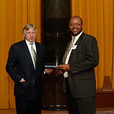 Lee Bollinger and Leonard Pitts