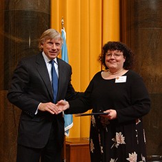 Lee Bollinger and Julia Keller