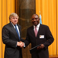 Lee Bollinger and Dele Olojede