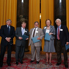 Lee Bollinger, George Condon, Jr., Marcus Stern, Karin Winner and Jerry Kammer