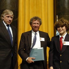 Lee Bollinger, Hank Klibanoff and Wiley Guillott