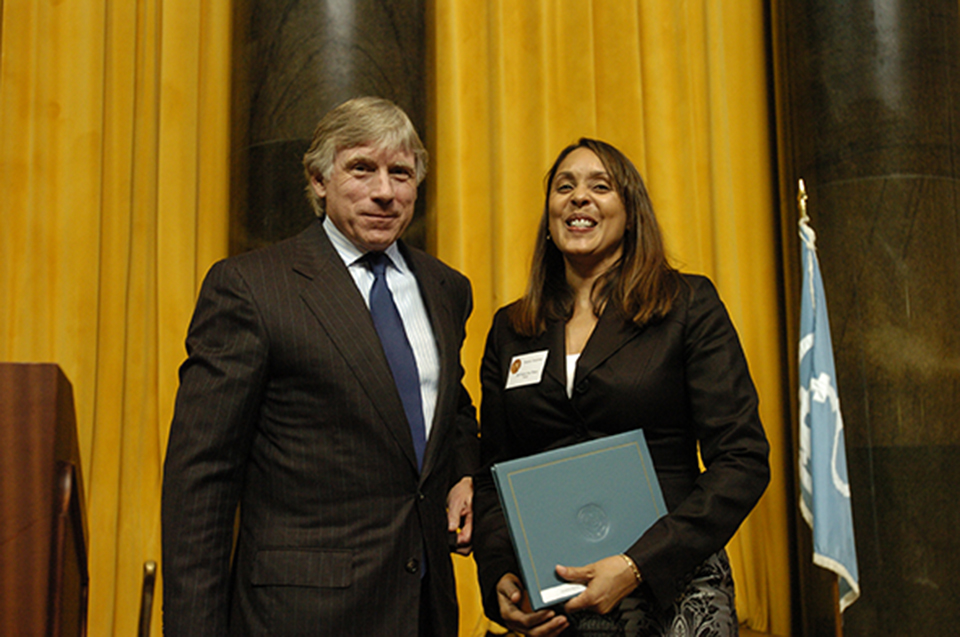Lee Bollinger and Natasha Treshewey