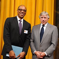 Lee Bollinger and Eugene Robinson
