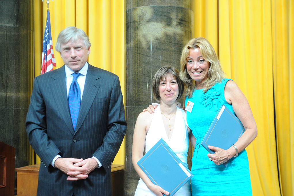 Lee Bollinger, Wendy Ruderman and Barbara Laker