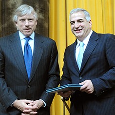Lee Bollinger and Anthony Shadid