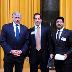 Lee Bollinger, Jeff Gottlieb and Ruben Vives
