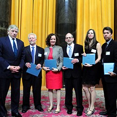 Lee Bollinger, Gary Porter, Kathleen Gallagher, Mark Johnson, Alison Sherwood and Lou Saldivar
