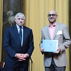 Lee Bollinger and Ayad Akhtar