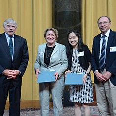 Lee Bollinger, Elizabeth McGown, Lisa Song and David Hasemyer