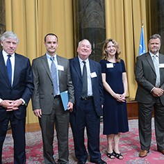 Lee Bollinger, Erik Lukens, Mark Hester, Susan Nielsen and Len Reed