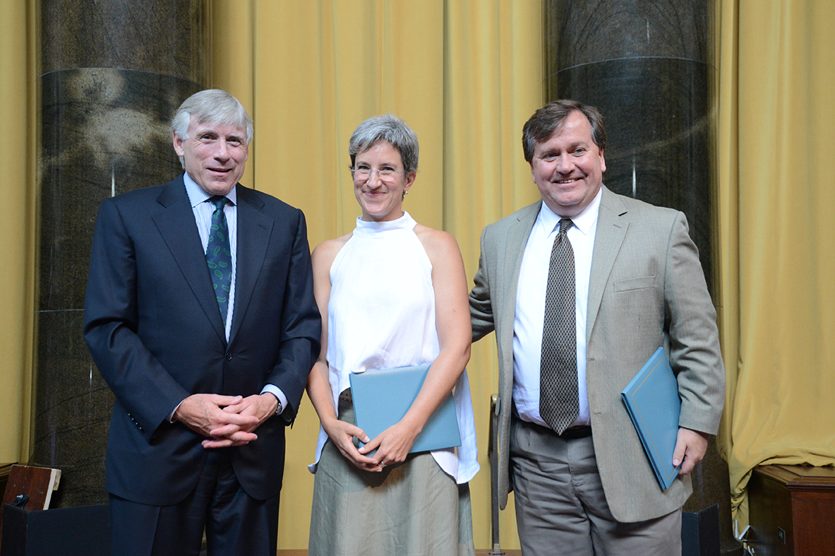 Lee Bollinger, Alexandra Xanic von Bertrab and David Barstow