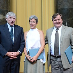 Lee Bollinger, Alexandra Xanic von Bertrab and David Barstow