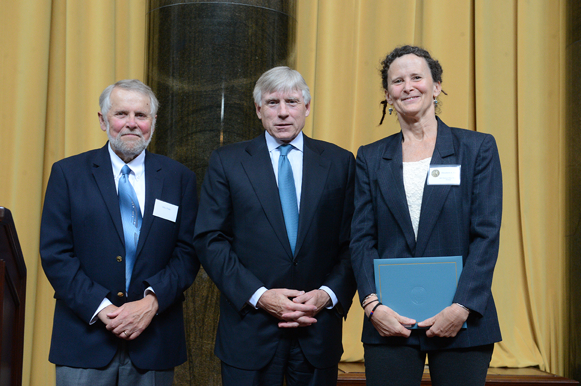 Mike Pride, Lee Bollinger and Elizabeth A. Fenn