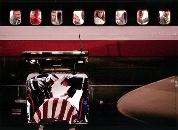 When 2nd Lt. James Cathey's body arrived at the Reno Airport, Marines climbed into the cargo hold of the plane and draped the flag over his casket as passengers watched the family gather on the tarmac. During the arrival of another Marine's casket last year at Denver International Airport, Major Steve Beck described the scene as one of the most powerful in the process. "See the people in the windows? They sit right there in the plane, watching those Marines. You gotta wonder what's going through their minds