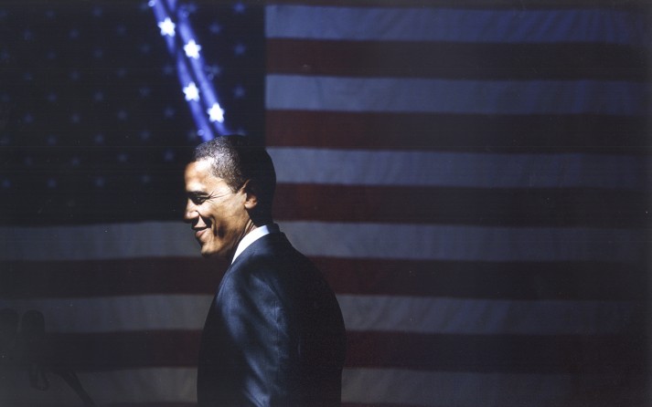 Early on: Senator Obama after a meeting with veterans in San Antonio in March.