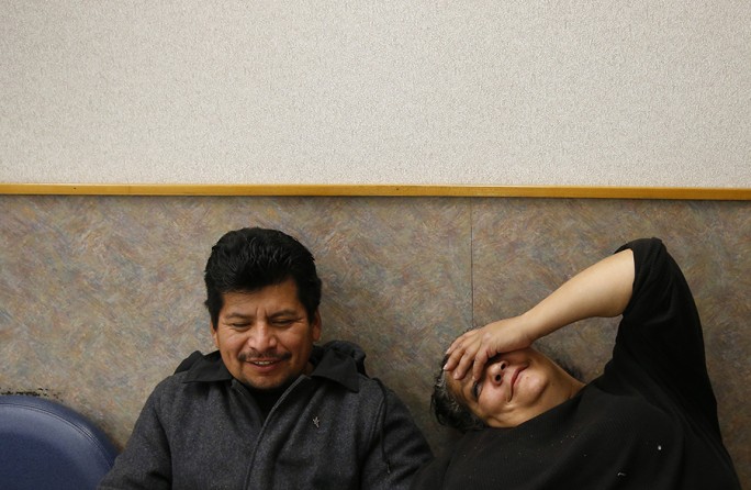 Raquel's husband Jose sits with her at Walgreens to keep her company as she waits for her nine prescriptions. Jose was different from the other men who had been in Raquel's life. He drank too much, but he didn't do drugs. He was quiet, supportive and he stuck around (Jessica Rinaldi, The Boston Globe).