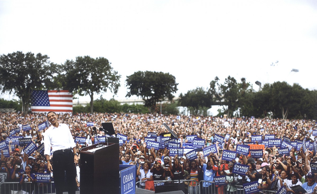 Not all is serious or momentous at an Obama Rally in Jacksonville, Fla.