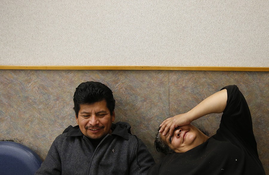 Raquel's husband Jose sits with her at Walgreens to keep her company as she waits for her nine prescriptions. Jose was different from the other men who had been in Raquel's life. He drank too much, but he didn't do drugs. He was quiet, supportive and he stuck around (Jessica Rinaldi, The Boston Globe).