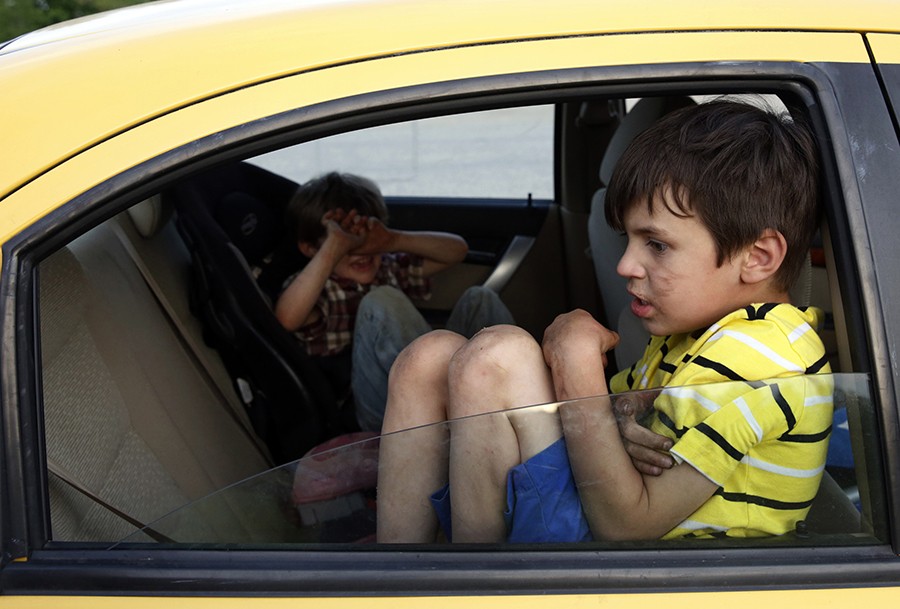 After two years of not paying the rent the Grant's landlord gave them 30 days to pack their things and leave. On the night of the eviction Strider's grandparents, Lanette and Larry, move their possessions into a storage space leaving Strider and Gallagher unattended in the back of the car. Tired and acting out, Gallagher bites Strider who recoils, pressing his body against the car window (Jessica Rinaldi, The Boston Globe).