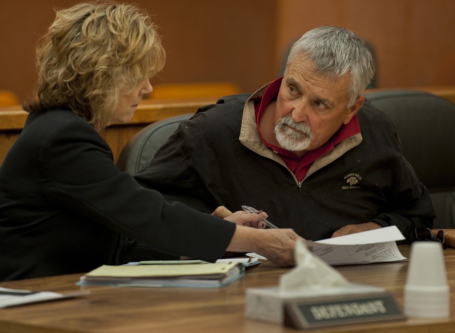 Don Hatfield, 64, appears at El Dorado County Court in the first step to get formal guardianship of Alex, 9 months, Ariel, 3, and Eva, 4.  (April 6, 2012)