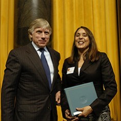 Lee Bollinger and Natasha Treshewey