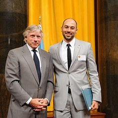Lee Bollinger and Damon Winter