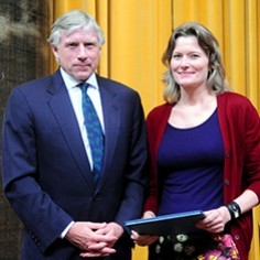 Lee Bollinger and Jennifer Egan