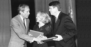 George Rupp, Katherine Boo and Leonard Downie, Jr.